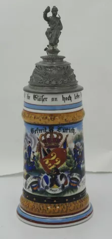 Bavarian Porcelain Reservist Beer Stein Visuel