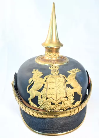 Württemberg Train &amp;quot;Officers Aspirant&amp;quot; Pickelhaube / Case. MINT Visuel