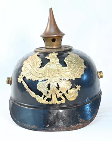 Prussian Ersatz Black Lacquered Metal Helmet Visuel